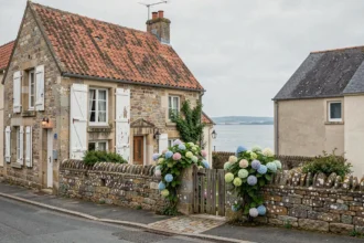 Cottage normand en pierre avec vue sur la mer, exemple de bien immobilier bord de mer en Normandie à bon rapport qualité-prix