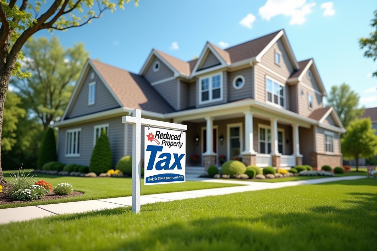 Belle maison de banlieue avec panneau reduction taxe fonciere