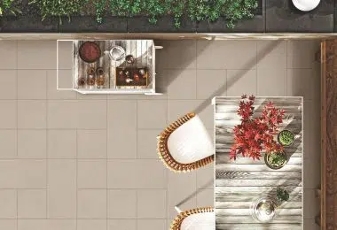 Un carrelage extérieur très sympathique avec une imitation bois
